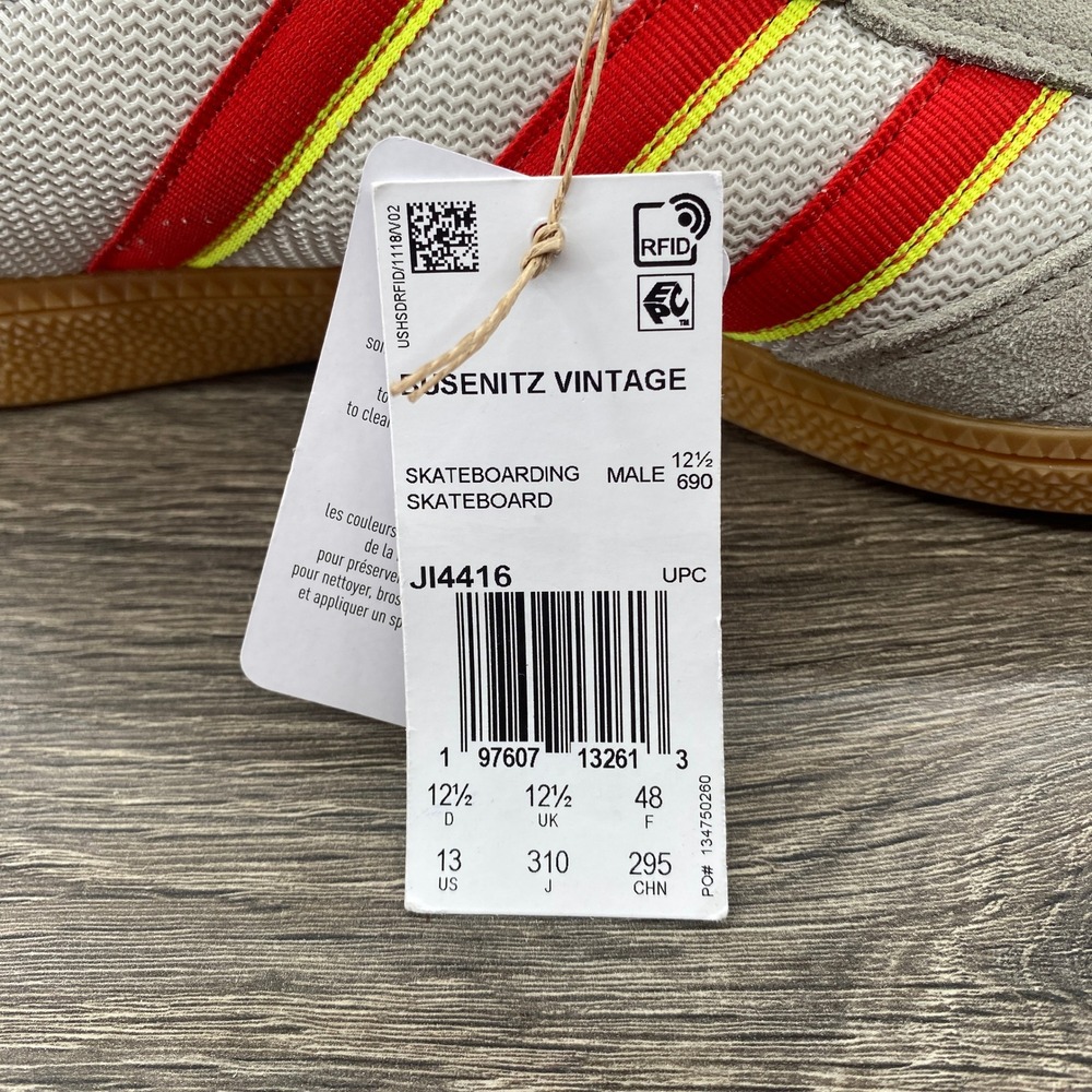 Adidas Busenitz Vintage Men's Size 13 Casual Skateboarding Shoes Grey Red Yellow - Picture 4 of 16